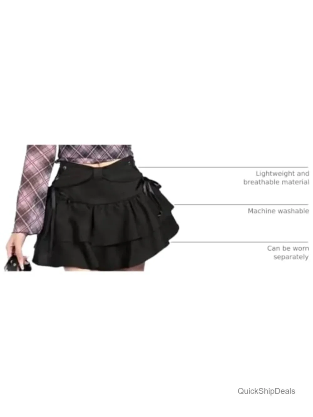 Y2K Ruffle Hem Denim Pleated Mini Skirt Cotton A-Line